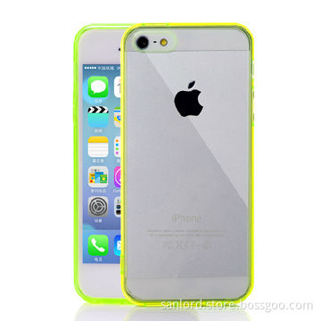 TPU + Acrylic Hybrid Cases for iPhone with Dust-proof Plugs